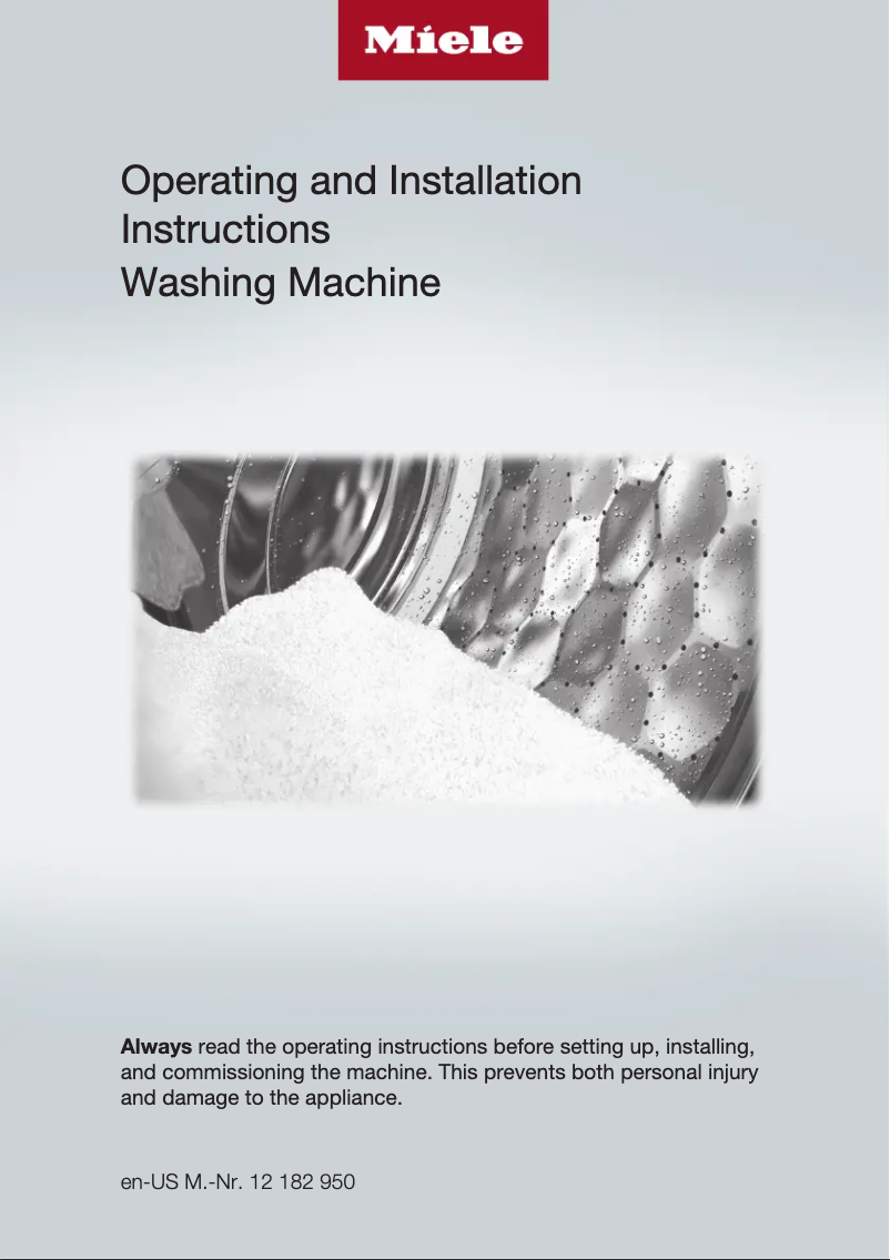 Page n°1 - Guide d'installation Miele PWM 908 WH