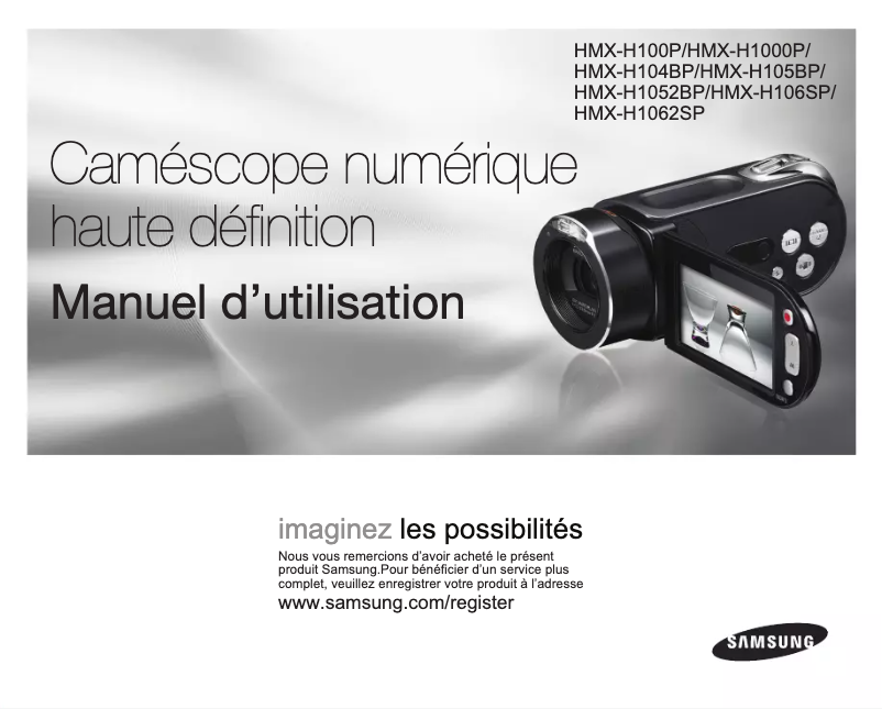 Page 1 de la notice Manuel utilisateur Samsung HMX-H105BP