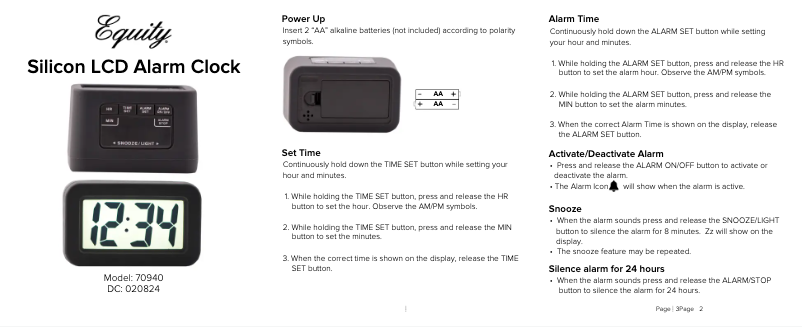 Page n°1 - Manuel utilisateur La Crosse Technology 70940PINK