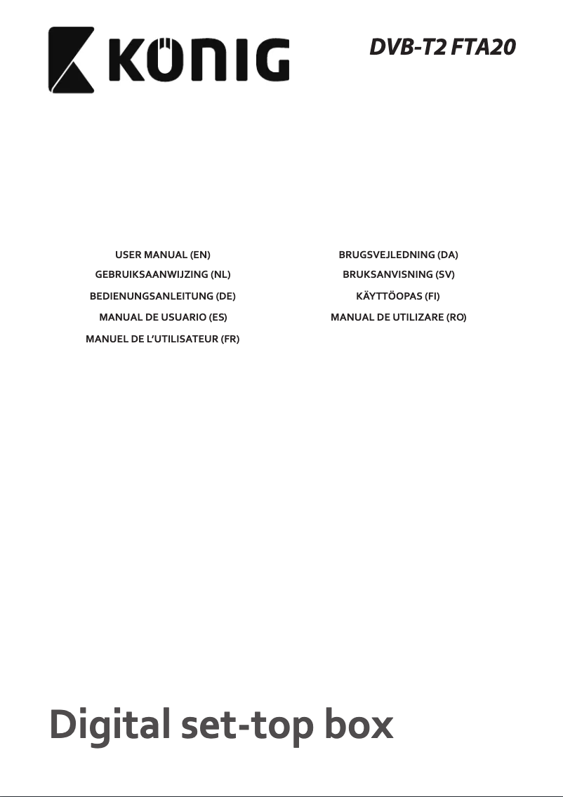 Page n°1 - Manuel utilisateur Konig DVB-T2 FTA20