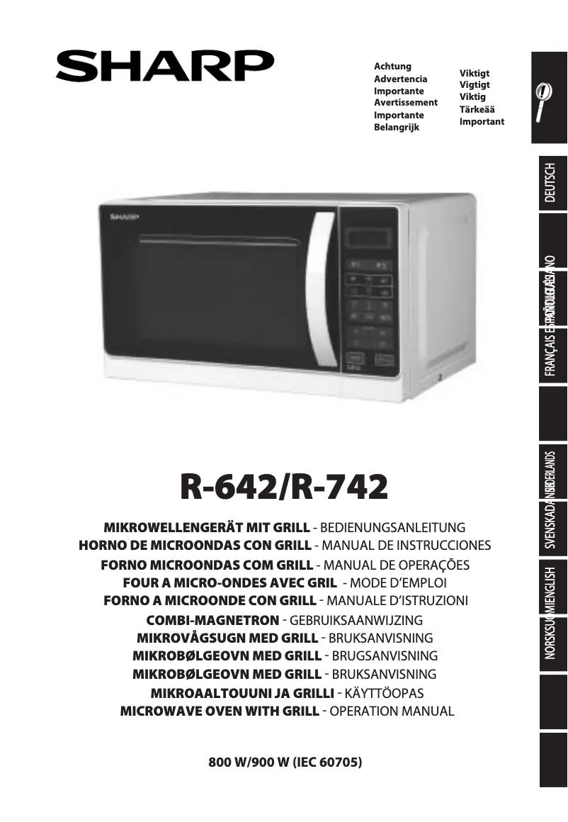 Page 1 de la notice Manuel utilisateur Sharp R-742