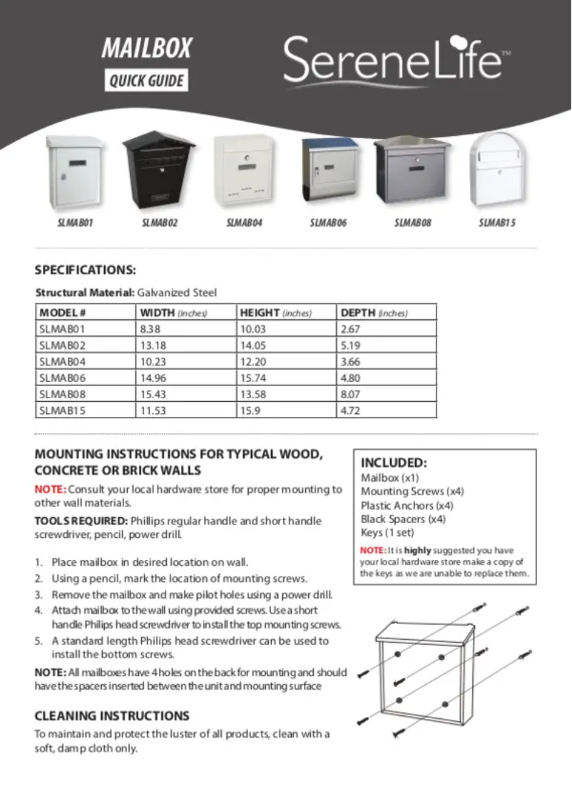 Página 1 del manual Manual de usuario SereneLife AZSLMAB15