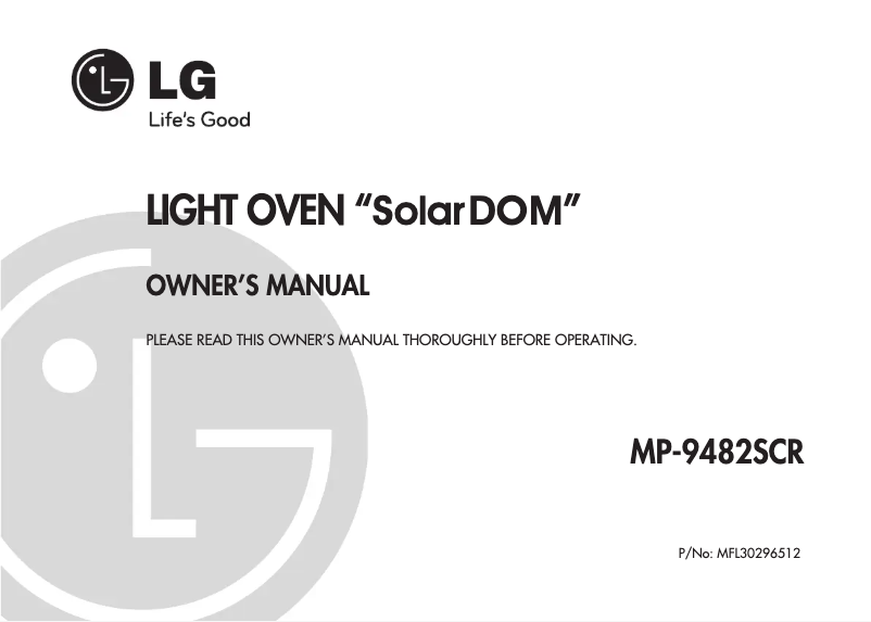 Page n°1 - Manuel utilisateur LG MP-9482SC