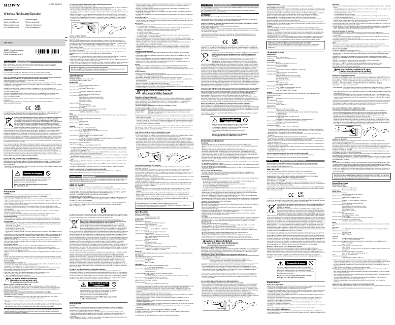 Page 1 de la notice Manuel utilisateur Sony SRS-NB10