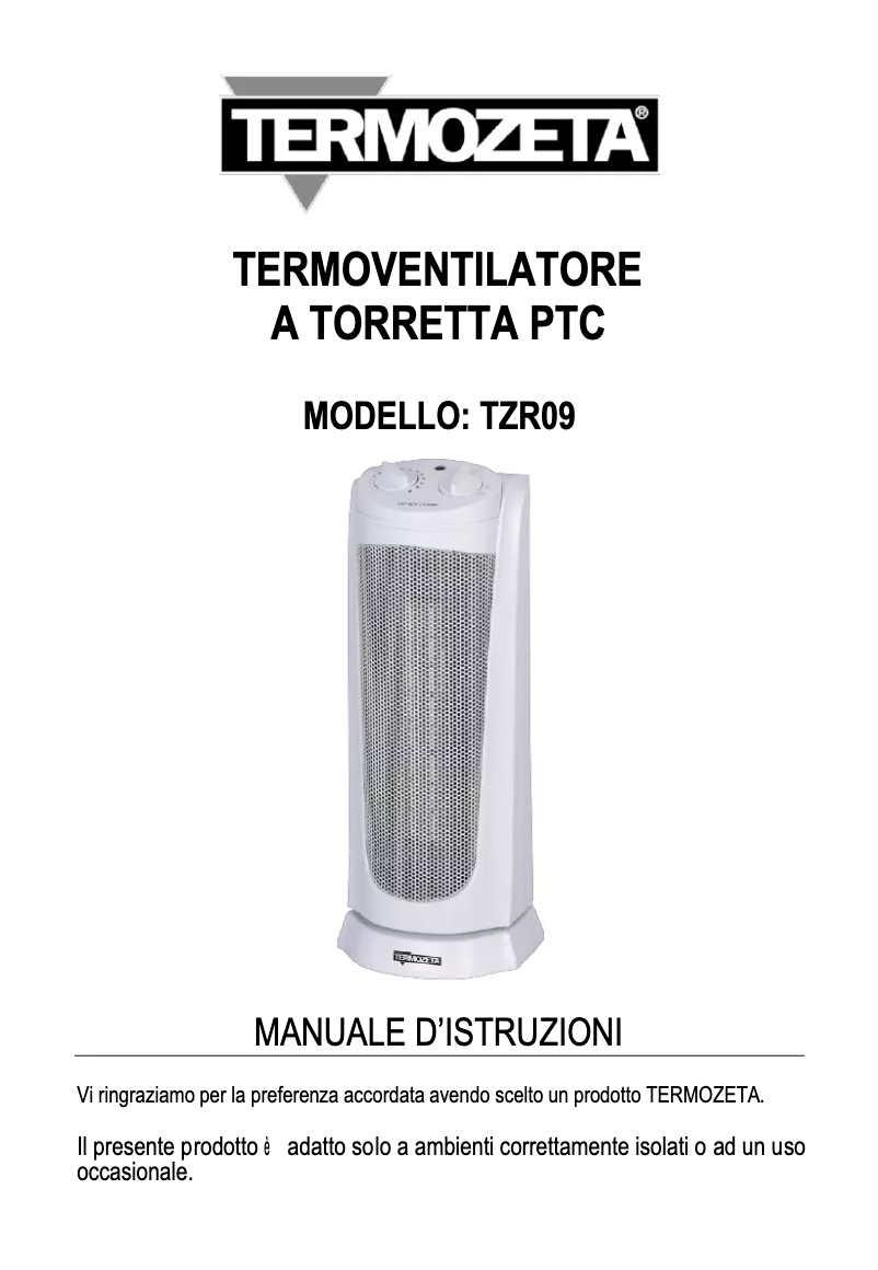 Image de la première page du manuel de l'appareil TZR09