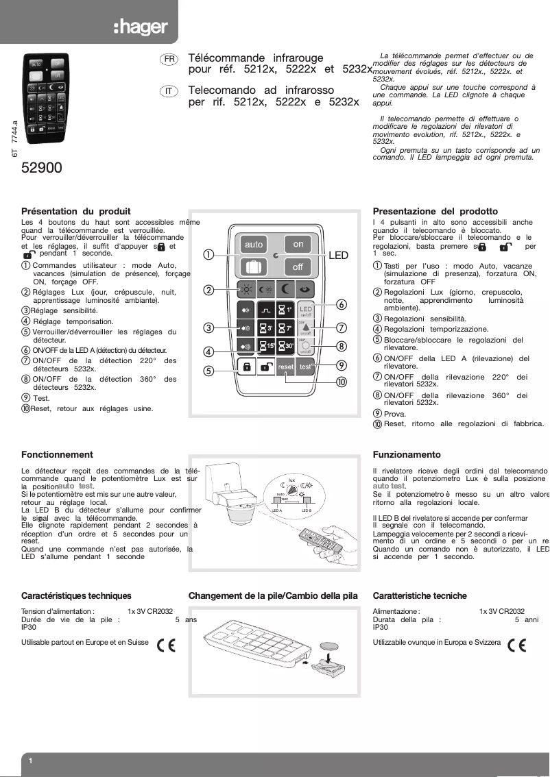 Image de la première page du manuel de l'appareil 52900