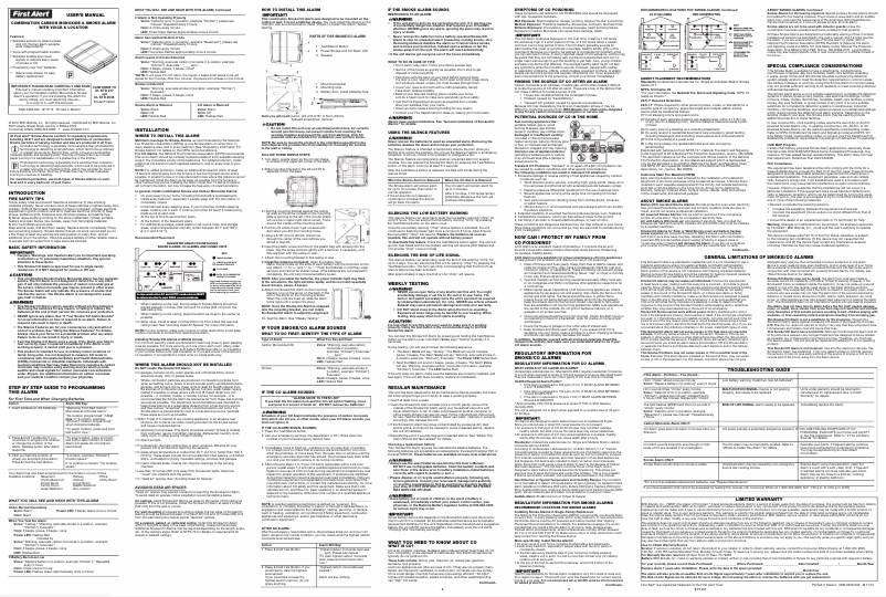 Page 1 de la notice Manuel utilisateur First Alert PC900V