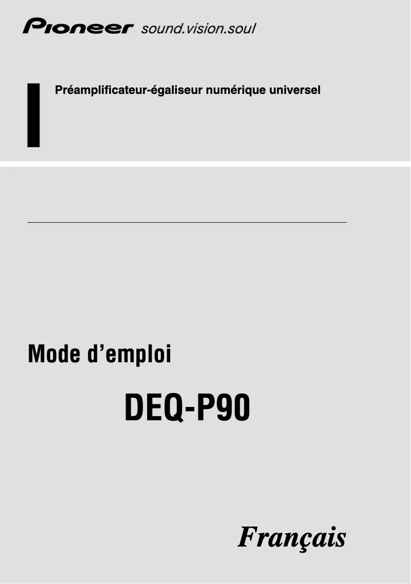 Image de la première page du manuel de l'appareil DEQ-P90