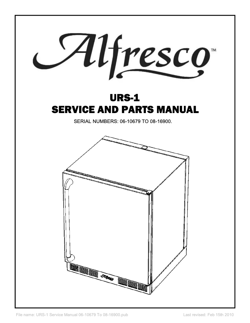 Page 1 of the manual User Manual Alfresco URS-1