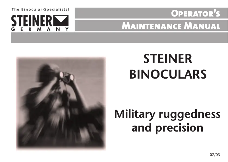 Page 1 de la notice Manuel utilisateur Steiner M1580rc