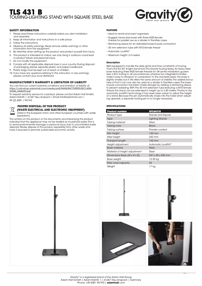 Image de la première page du manuel de l'appareil TLS 431 B