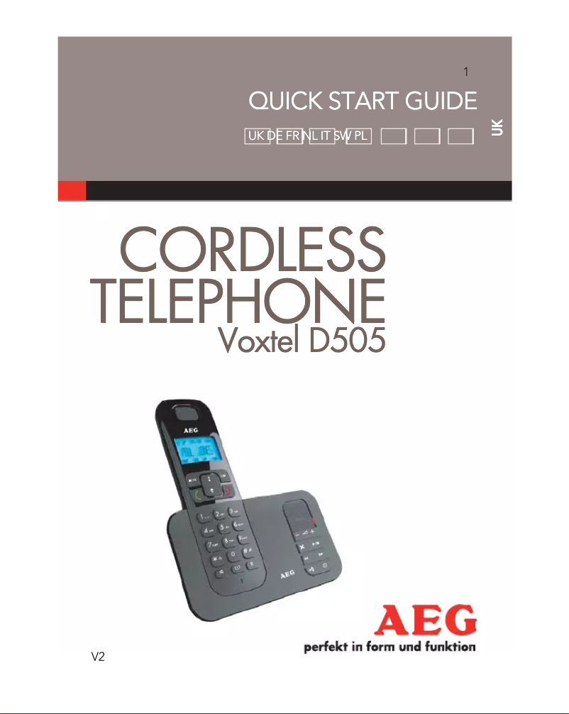Page n°1 - Manuel utilisateur AEG Voxtel D505