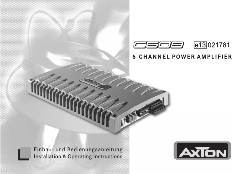 Page n°1 - Manuel utilisateur Axton C609