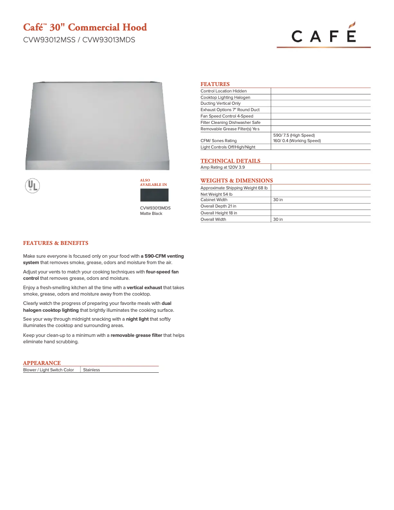 Imagen de la primera página del manual del dispositivo CVW93013MDS