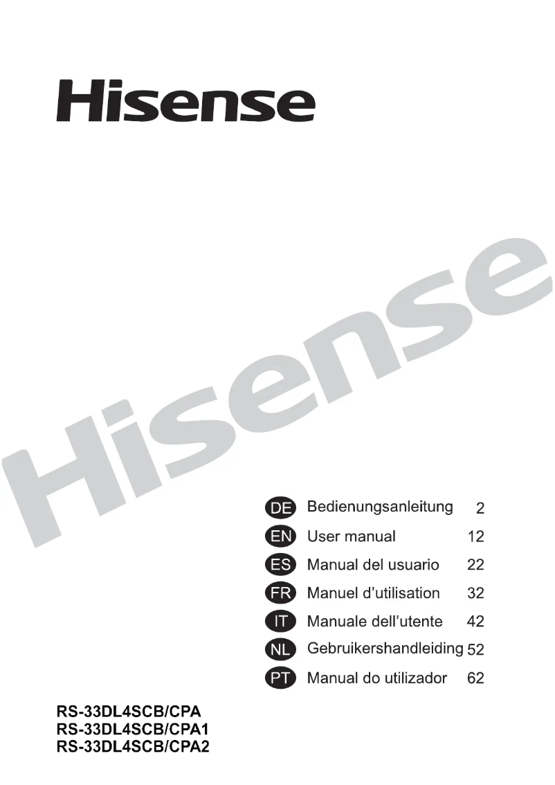 Page n°1 - Manuel utilisateur Hisense KS 250 VR