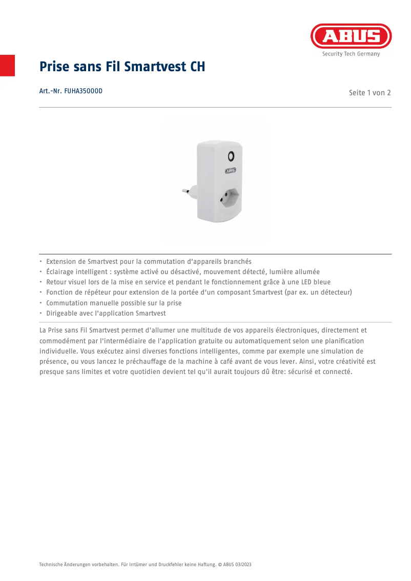 Image de la première page du manuel de l'appareil FUHA35000D