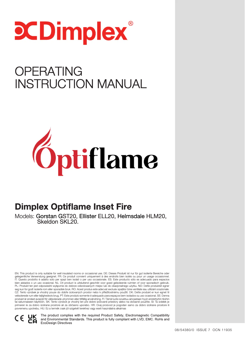 Page 1 de la notice Manuel utilisateur Dimplex Helmsdale HLM20