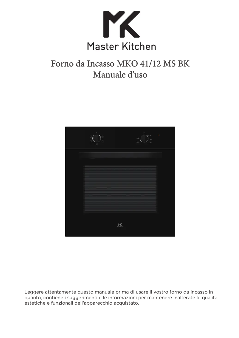 Page 1 de la notice Manuel utilisateur Master Kitchen MKO 41/12 MS BK