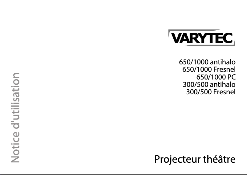 Page n°1 - Manuel utilisateur Varytec Theater Spot 650/1000 PC