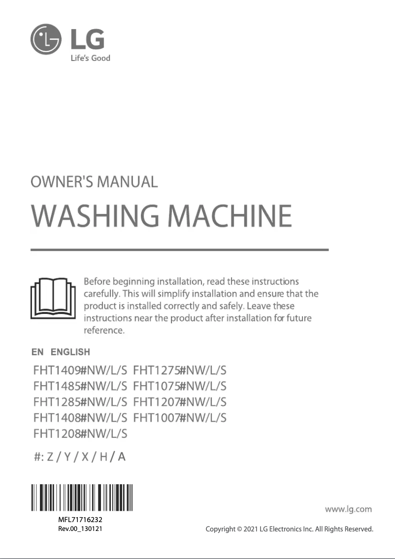 Page n°1 - Manuel utilisateur LG FHT1408ANL