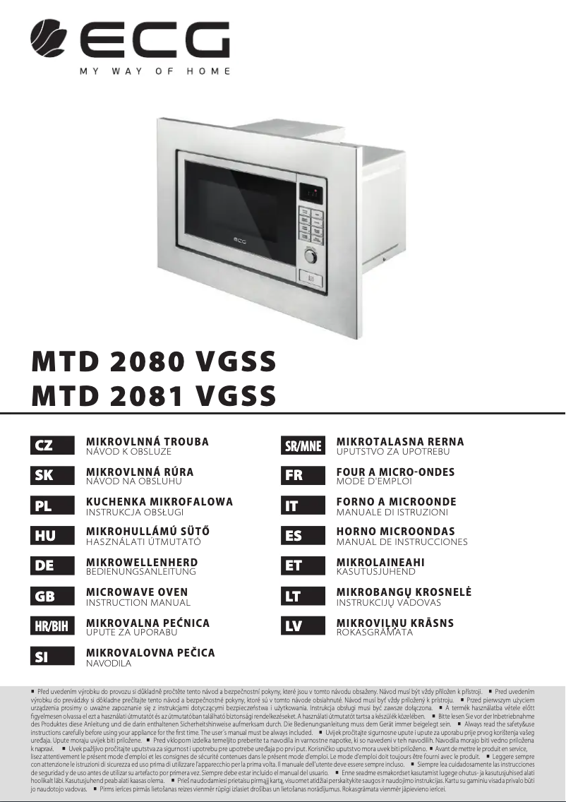 Página 1 del manual Manual de usuario ECG MTD 2080 VGSS