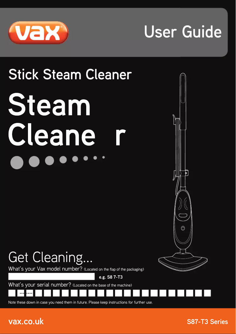 Página 1 del manual Manual de usuario Vax S87-T3