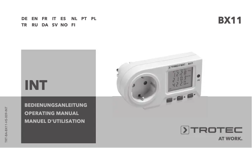 Page 1 de la notice Manuel utilisateur Trotec BX11