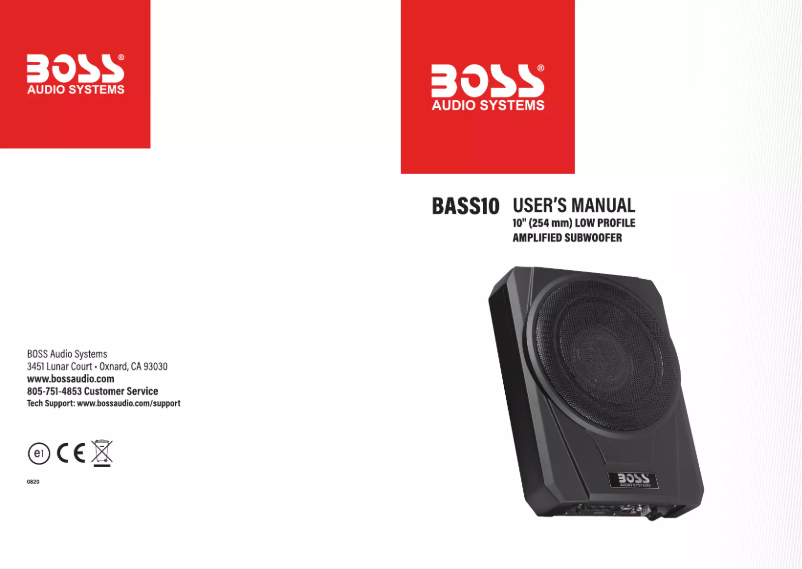 Image de la première page du manuel de l'appareil BASS10