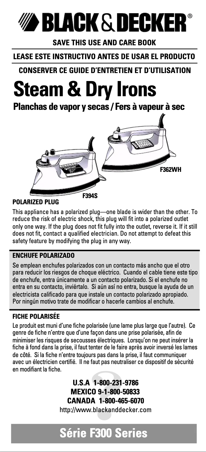 Image de la première page du manuel de l'appareil F394S
