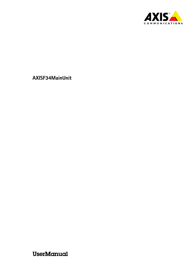 Image de la première page du manuel de l'appareil F34 Main Unit