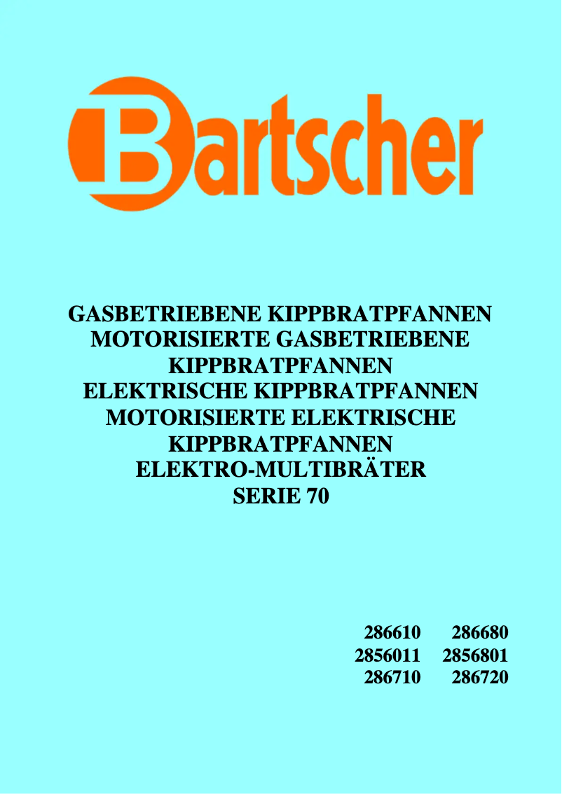 Page n°1 - Manuel utilisateur Bartscher 286710