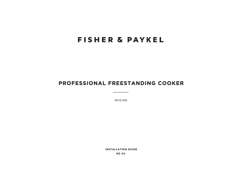 Página 1 del manual Guía de instalación Fisher & Paykel RIV3-915