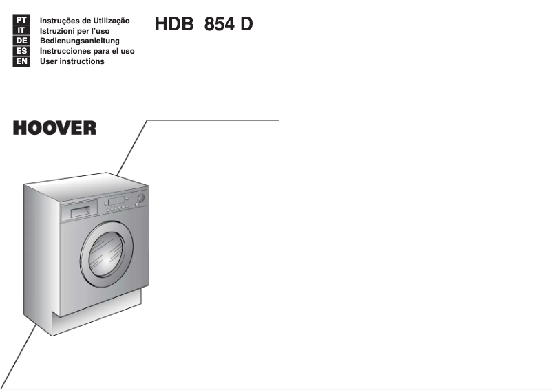 Page 1 de la notice Manuel utilisateur Hoover HDB 854D/1-30S