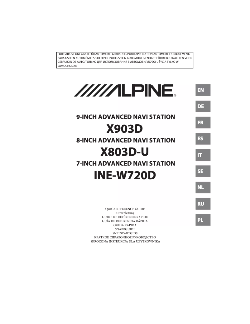Page 1 de la notice Manuel utilisateur Alpine INE-W720D