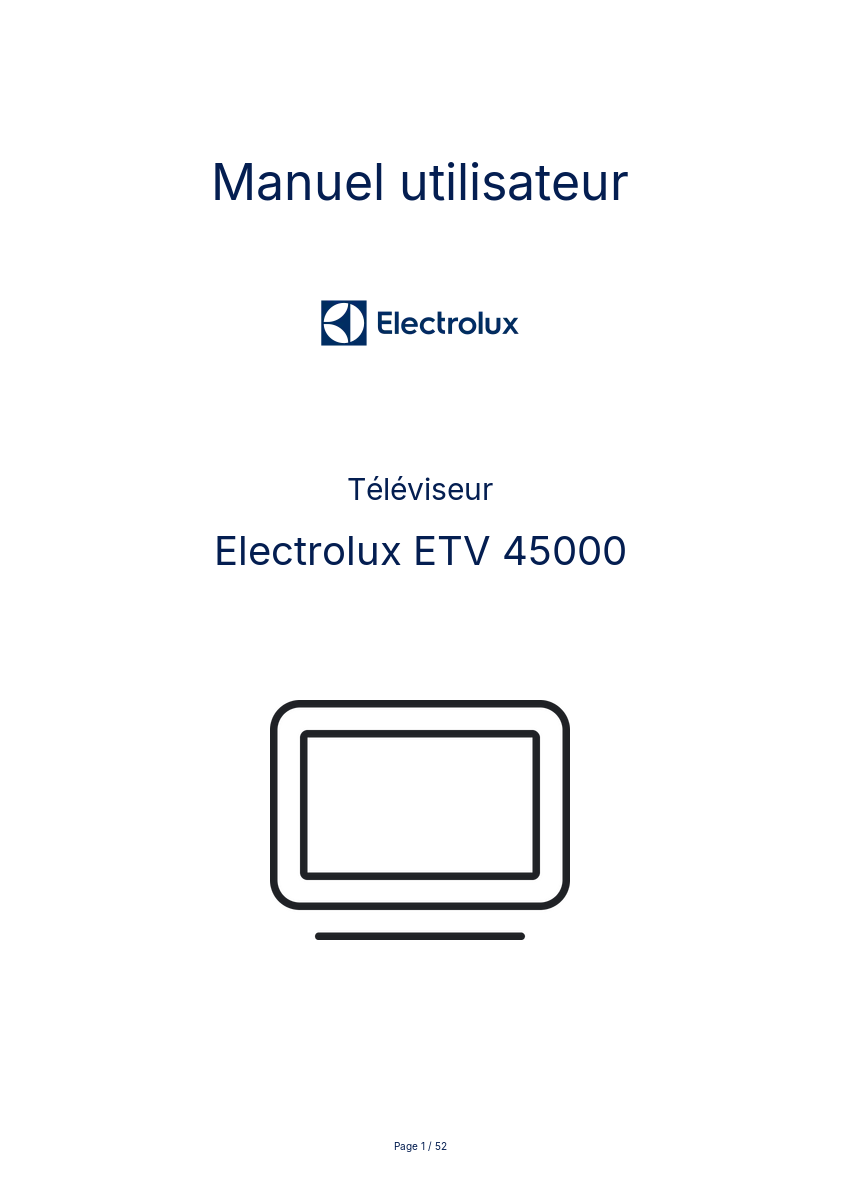 Image de la première page du manuel de l'appareil ETV 45000