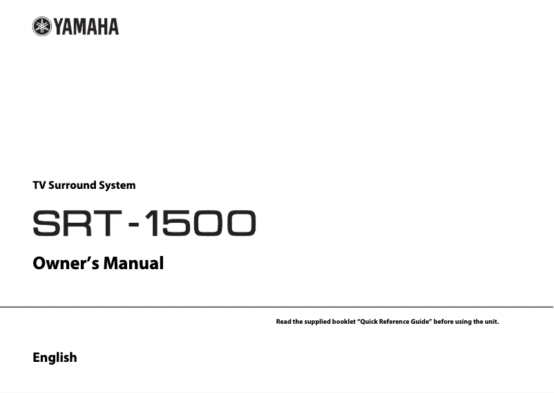 Page 1 de la notice Manuel utilisateur Yamaha SRT-1500