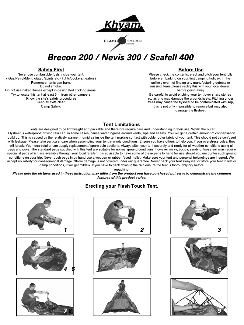 Page n°1 - Manuel utilisateur Khyam Scafell 400