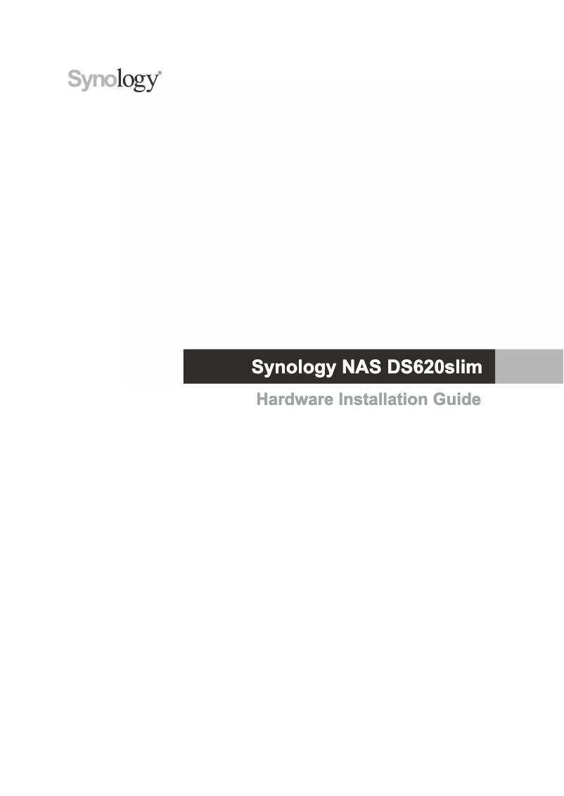 Page 1 de la notice Manuel utilisateur Synology DiskStation DS620slim