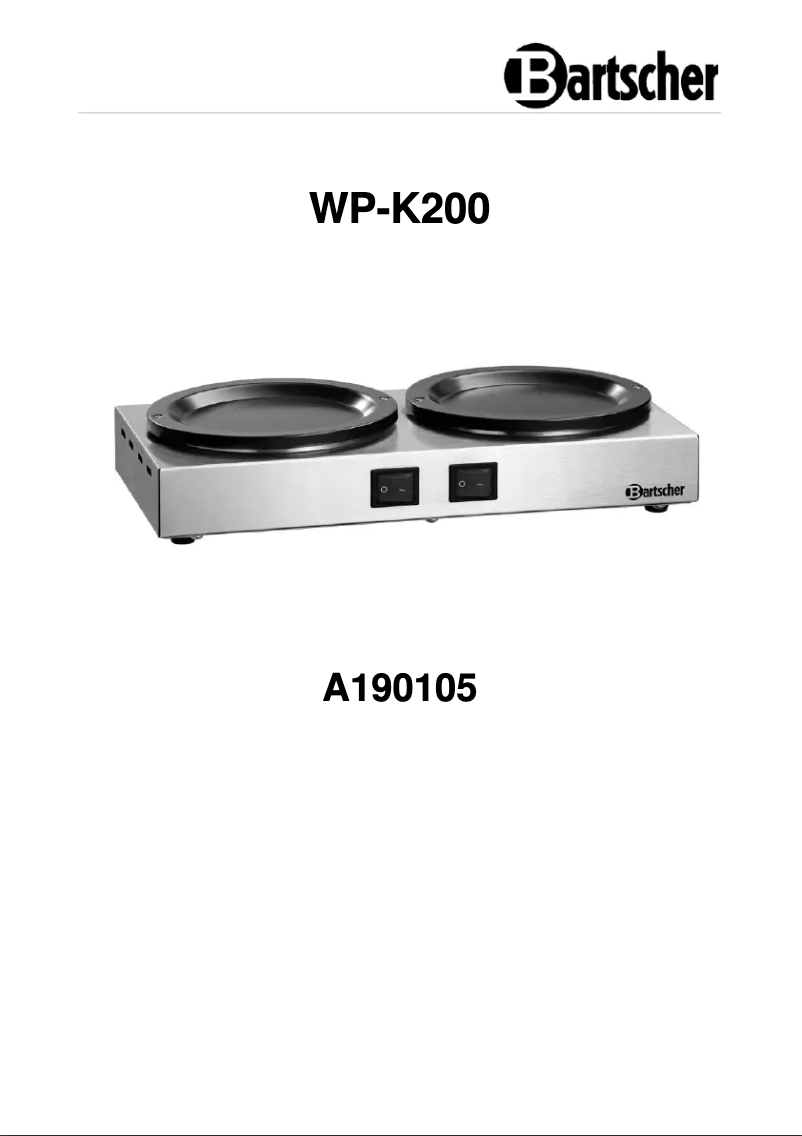 Page 1 de la notice Manuel utilisateur Bartscher WP-K200