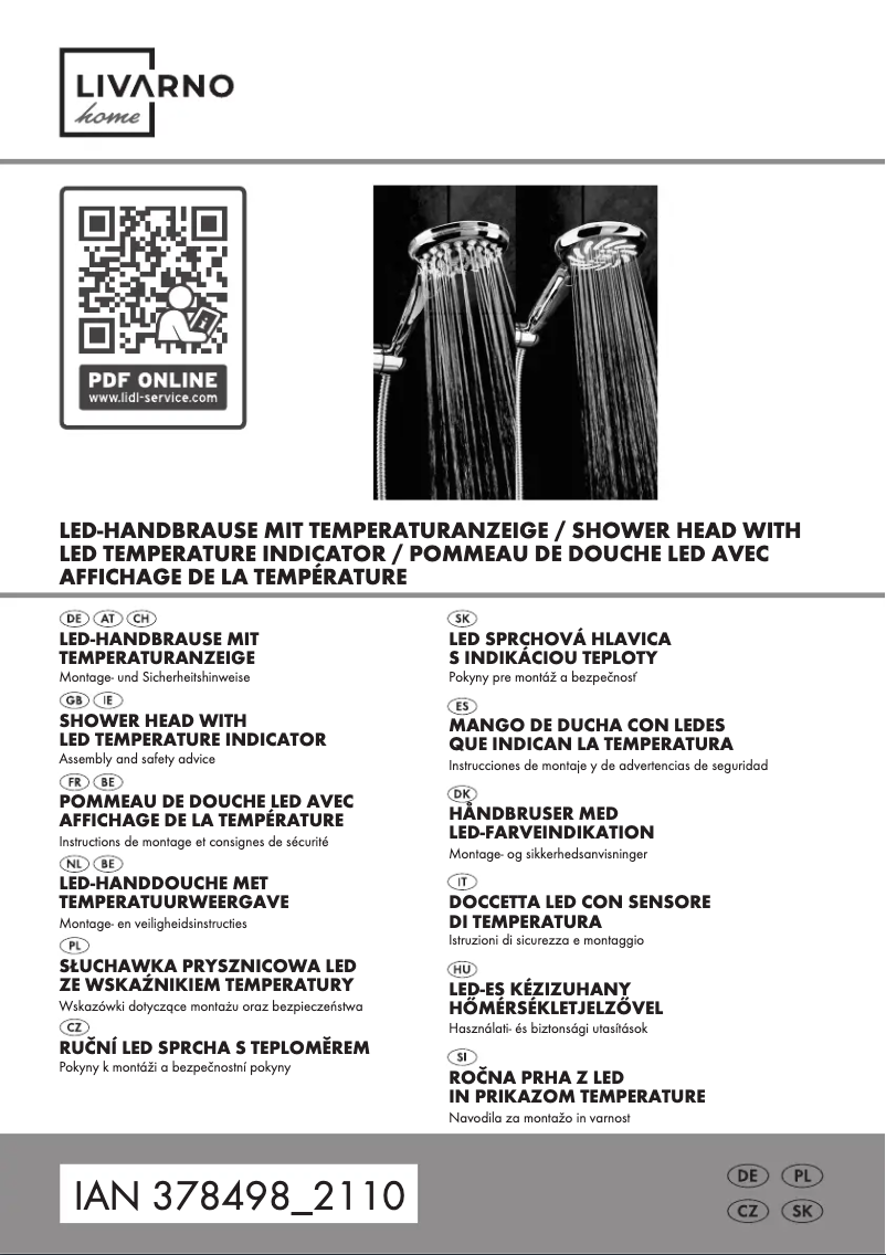 Page 1 de la notice Manuel utilisateur Livarno Lux IAN 378498