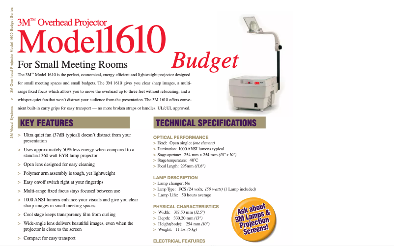 Page 1 de la notice Manuel utilisateur 3M 1610