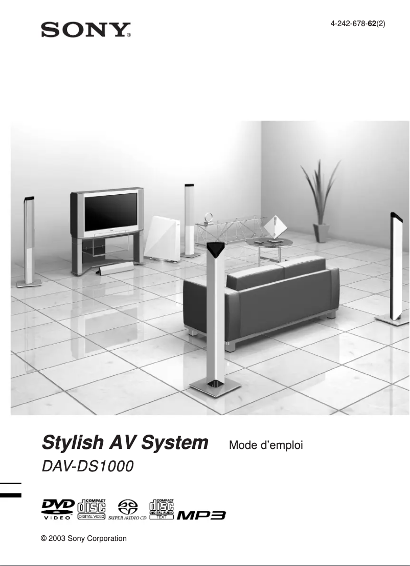 Page 1 de la notice Manuel utilisateur Sony DAV-DS1000
