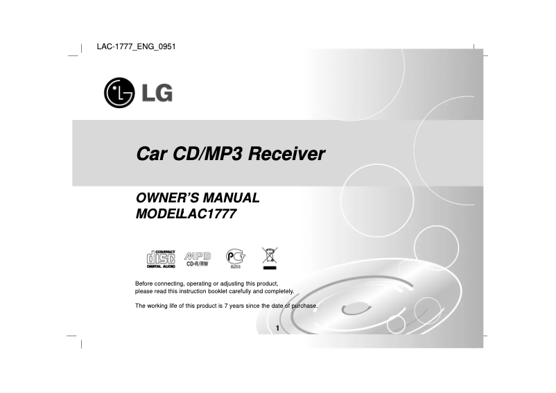 Imagen de la primera página del manual del dispositivo LAC1777