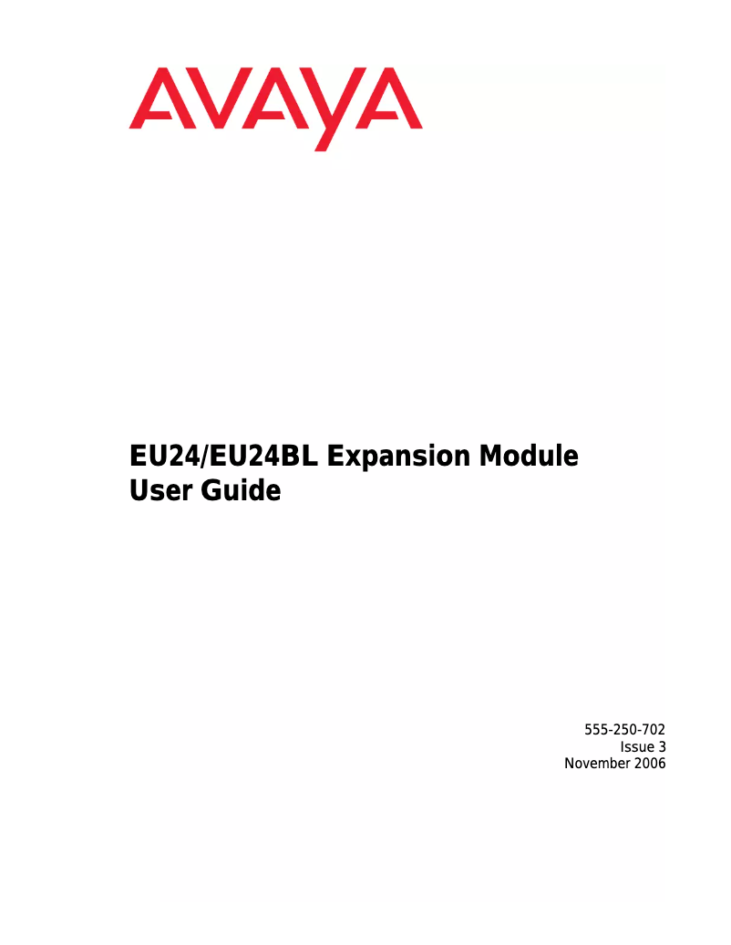 Page 1 de la notice Manuel utilisateur Avaya EU24BL