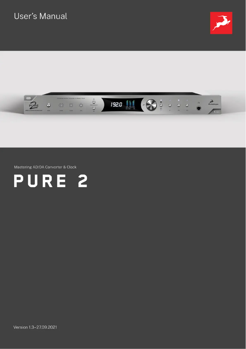 Página 1 del manual Manual de usuario Antelope Audio Pure 2