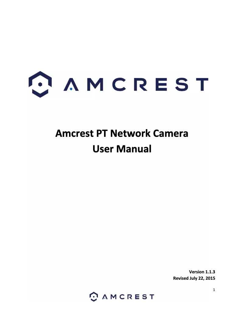 Page n°1 - Manuel utilisateur Amcrest IP2M-842B