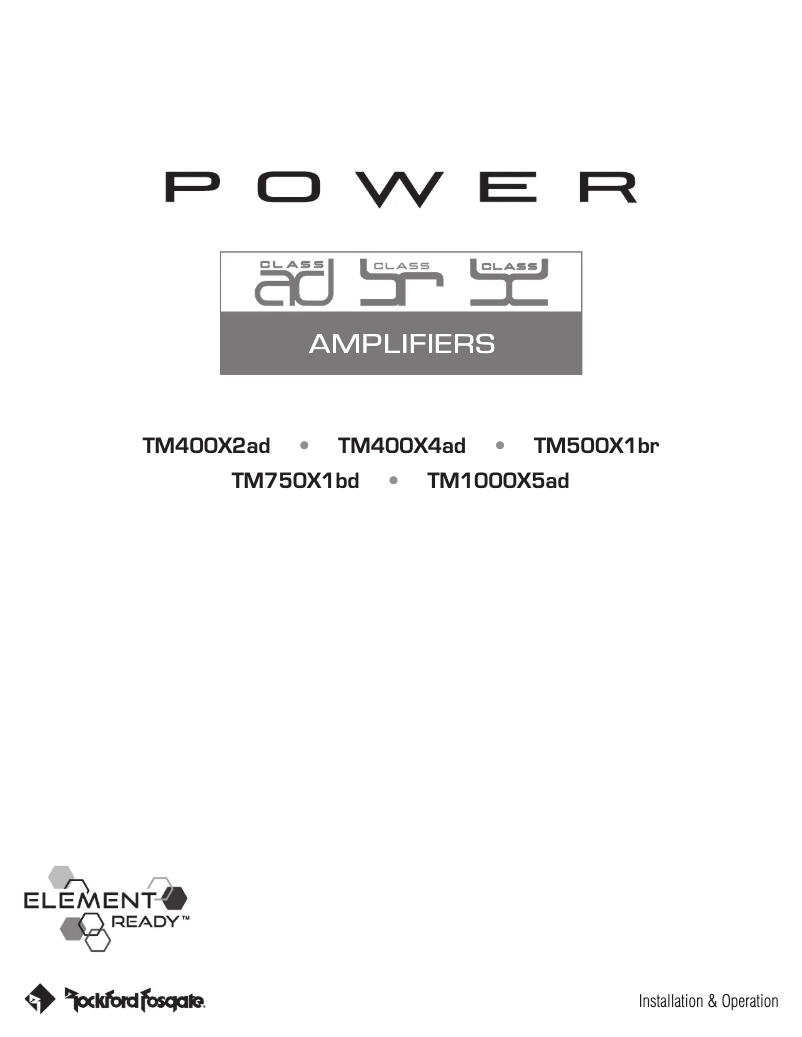 Page 1 de la notice Manuel utilisateur Rockford Fosgate TM400X4AD