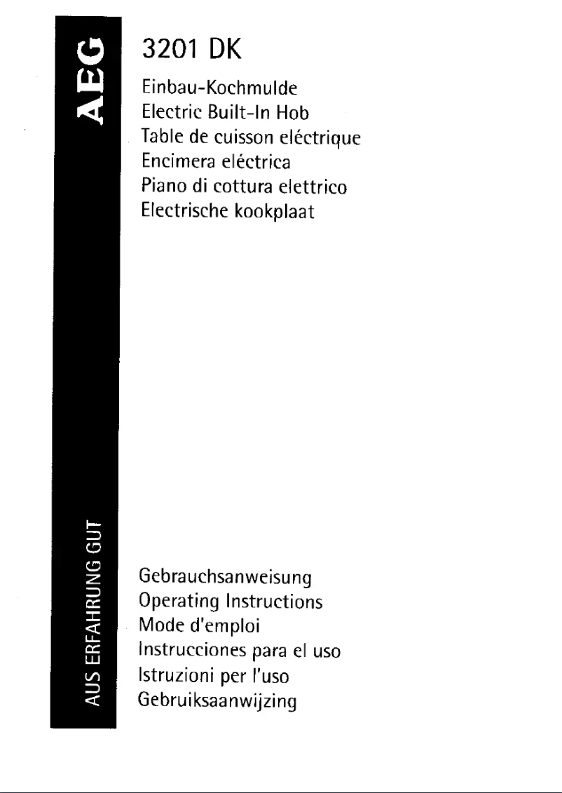 Page 1 de la notice Manuel utilisateur AEG 3101DK