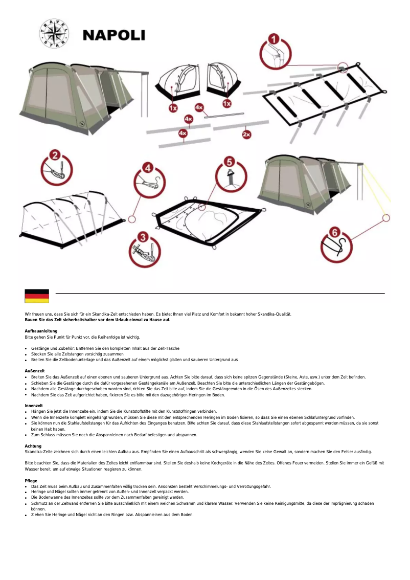 Page 1 de la notice Manuel utilisateur Skandika Napoli
