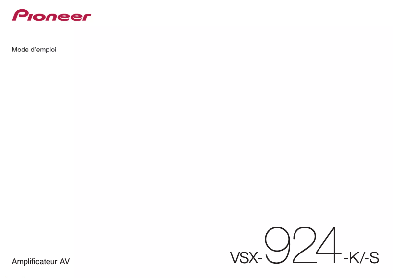 Image de la première page du manuel de l'appareil VSX-924
